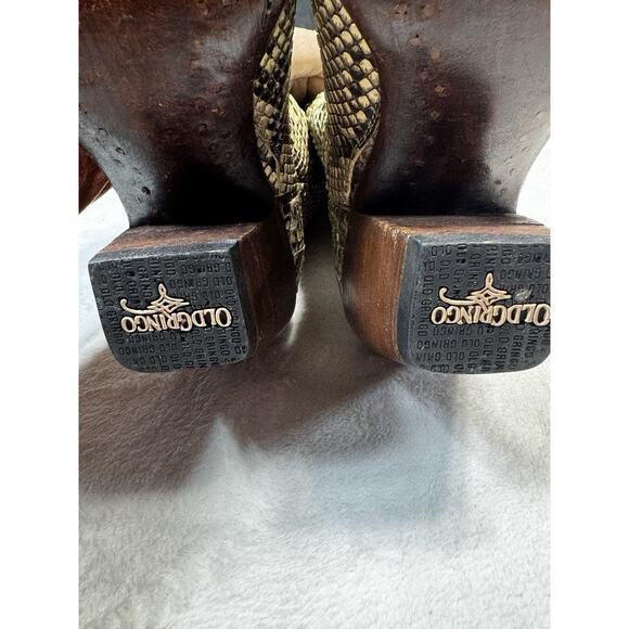 OLD GRINGO RARE Python Skin Western Cowgirl Boots Aqua Mint Green 8.5B Baroque - Picture 11 of 12